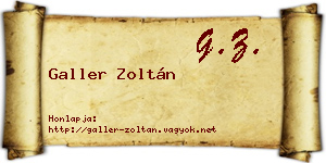 Galler Zoltán névjegykártya
